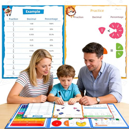 Montessori Magnetic Book Fraction Puzzle for Kids