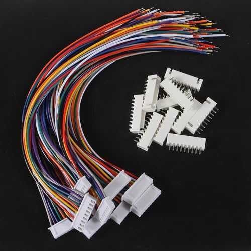 ACEIRMC 90Pairs JST-XH Connector Kit, XH 2.54mm 2/3/4/5/6/7/8/9/10 Pin Header Male and Female Connectors Plug Adapter with Flat Wire Cable 200mm 26AWG Compatible with JST XH (2/3/4/5/6/7/8/9/10P Set) - color: 2/3/4/5/6/7/8/9/10P Set