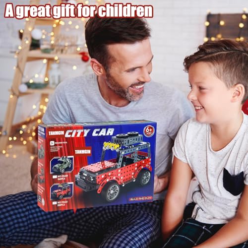 288PCS Metal Model Car Kits Erector Set, Building Set for Kids Aged 8 and Up, 4x4 and Off-Road Vehicle, Model Car Kits Toy Playset, Birthday Gift for Boys 8-12 13 14+ Years Old, SUV Truck for Adults