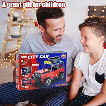 288PCS Metal Model Car Kits Erector Set, Building Set for Kids Aged 8 and Up, 4x4 and Off-Road Vehicle, Model Car Kits Toy Playset, Birthday Gift for Boys 8-12 13 14+ Years Old, SUV Truck for Adults