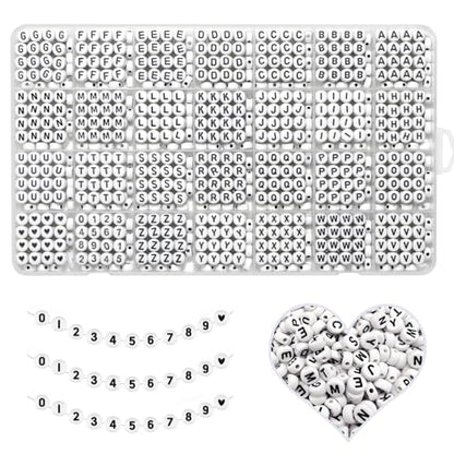 YMSDZHL Alphabet Beads A-Z 1300Pcs Letter Bead for Bracelet Jewelry Making - color: Black