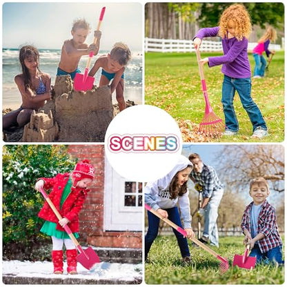 Duckura Kids Gardening Set with Wheelbarrow, Metal Garden Tools for Girls - color: Pink-8pcs