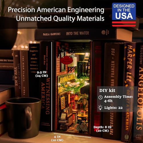 MiniAlley Book Nook DIY Kit - Dreamy - Miniature House Dollhouse Kit for Adult and Teens, Desgined in USA, Booknook Bookshelf Decor Alley Model Build with LED Light, Gifts for Family and Friends - style: Dreamy MiniAlley