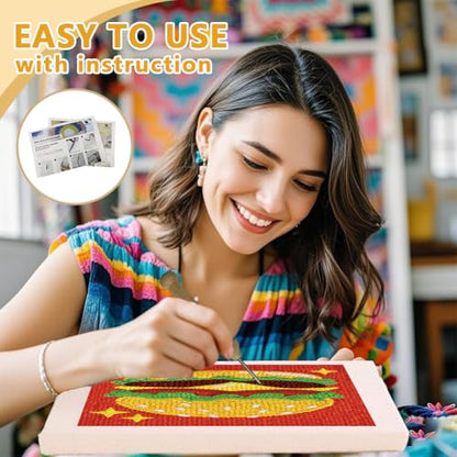 DOODLREAM Yummy Hamburger DIY Punch Needle Embroidery Kit for Adult Beginner, 9.4" Cartoon Burger Fast Food Punch Stitching Craft Set for Starter with Frame Fabric Pattern Threader Yarn Pinch Needle - color: Hamburger