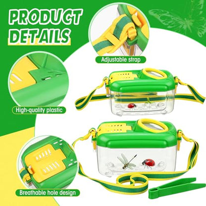 Halloscume 4 Sets Bug Catcher for Kids Insect Catching Kit, Green - color: Green