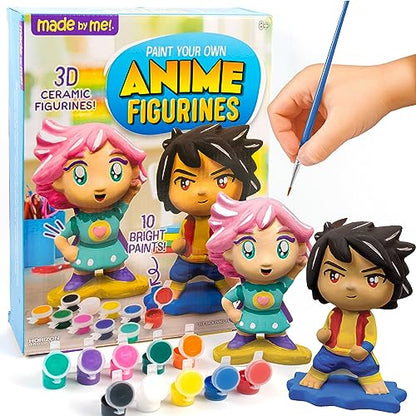 Made By Me Build & Paint Your Own Wooden Toys, DIY Wood Craft Kit, Easy to Assemble, Anime Figurines - style: Japanese