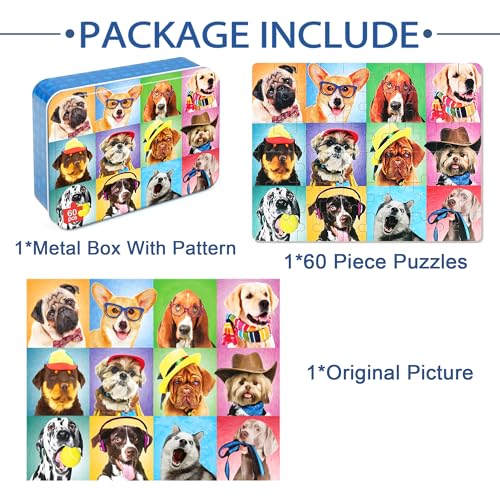 LELEMON Puzzles for Kids Ages 4-6,Dog 60 Piece Puzzles for Kids Ages 4-8 - color: Dog 2)