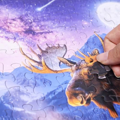 Think2Master Cozy Camp Fire 500 Pieces Large Format Jigsaw Puzzle: 13+, Teens, Adults & Families. Funny, Whimsical, Magical Serene Winter Landscape with Campfire. Great Gift. Size: 26.8” X 18.9” - style: Cozy Camp Fire