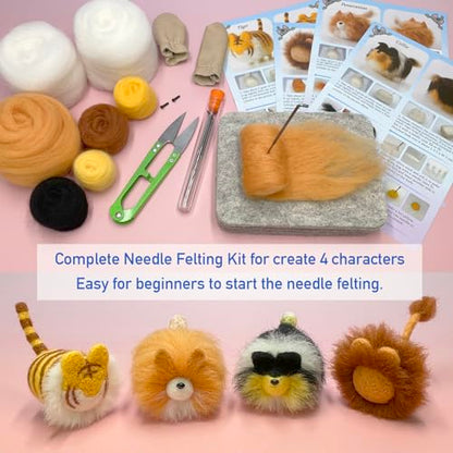 Truslin Needle Felting Kit, 4 Pcs Doll Making Needle Felting Starter Kit - color: 3# 4pcs