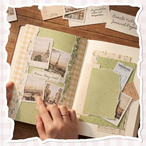60 Sheets Scrapbook Paper 5.5×8.3 in Double Sided Floral - color: Retro Floral