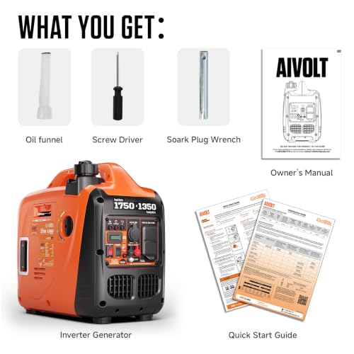 AIVOLT 1750W Inverter Generator Portable Gas Generator for Camping Home