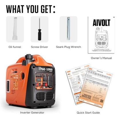 AIVOLT 1750W Inverter Generator Portable Gas Generator for Camping Home