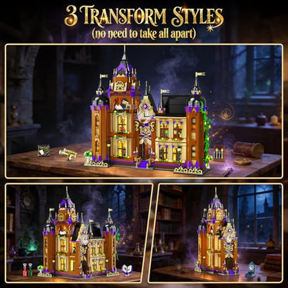 INSOON Magic School House Building Set with Lights for Adults, 3 in 1 Kit