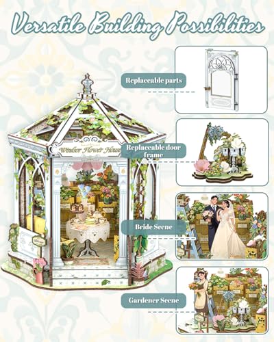 CUTEBEE DIY Miniature House Kit for Adults, Flower House Book Nook - color: Windsor Flower House