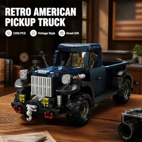 Retro 1:16 Semi Truck Model Kit for Adults 1199pcs - style: Retro 1:16 Semi Truck