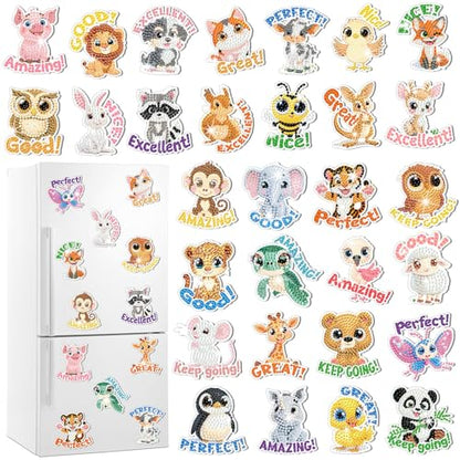 Xuhal 30 Pcs Positive Diamond Painting Magnets Diamond Art Kits for Adults - color: Inspirational
