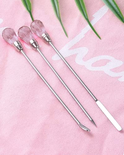 MSDADA 11 Pcs Silicone Resin Mold Tools Set Stirring Needle Spoon Tool Tweezers Precision Kit, Anti-Static Electronics Tweezers Set for Resin Art Crafts,Jewelry Making(Rose Red+Pink) - color: Rose Red & Pink & Black