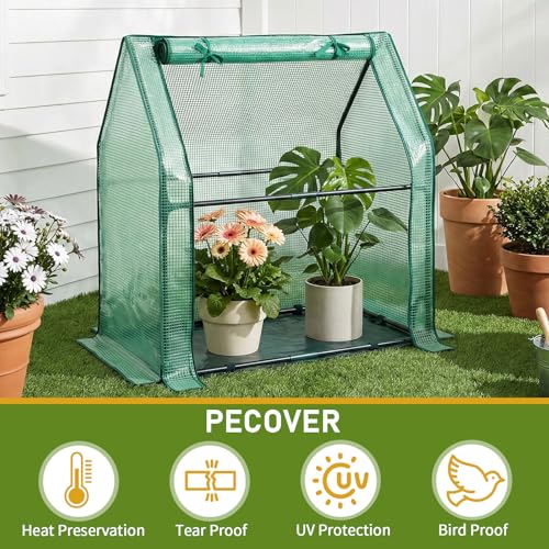 Outvita Mini Greenhouse, 2-Layer PE Cover, 36"x18"x33", Outdoor - style: 1 tier 3'x3’
