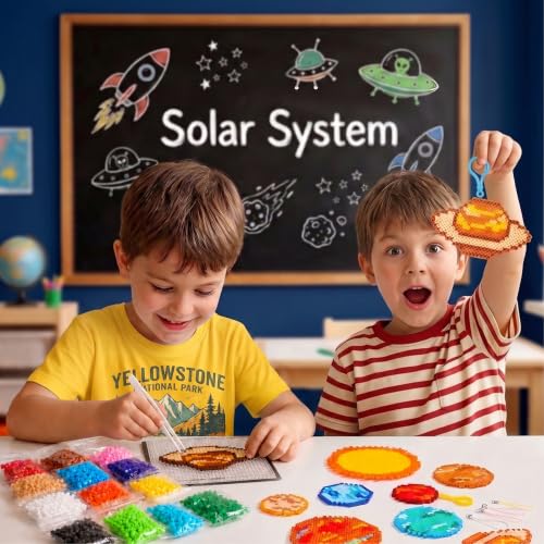 Caydo Solar System Fuse Beads Kit, STEM Space Science Toys Gift for Kids