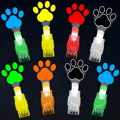 CHUNNIN 36 Pcs Paw LED Finger Lights Glow in Dark Dog Party Favors - style: Dog Paw
