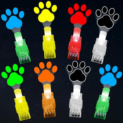 CHUNNIN 36 Pcs Paw LED Finger Lights Glow in Dark Dog Party Favors - style: Dog Paw