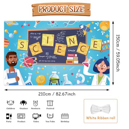 AIBIIN Science Birthday Party Backdrop Chemical Experiments Science Party Decorations Background for Kids Chemistry Lab Mad Scientist Equipment Science Research Banner 7 x 5ft - size: 7x5ft