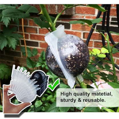 MIIIM 9 PCS Air Layering Propagation Kit, Reusable Half Clear Grafting Ball, Air Layering Pods Clear, Plant Rooting Ball for Fast Propagation (S+M+L) - size: S+M+L