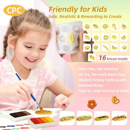 iLAND Crafts for Girls 8-12 Air Dry Clay Bakery Shop Craft Kits for Kids Ages 8-12, Creative 8-10 11 Year Old Girls Toys Birthday Gifts, Fun Family Game Night Activities Projects Best Teen Tween Gifts