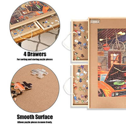 Lavievert 1500 Piece Jigsaw Puzzle Board with 4 Drawers & Cover for Adults