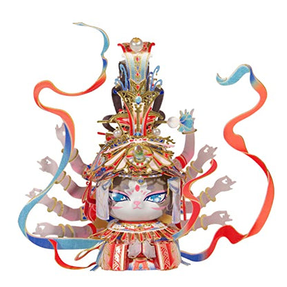 MU 3D Metal Puzzles Assembling Buddhist Kwan Yin Statue Kitty Cat Figures, Zen Gift Cultural Relic Replicas The Flying Apsaras Metal Model Kits Building, Hobby Collectables Presents Home Desk Decor - style: The flying Apsaras of the Dunhuang Caves