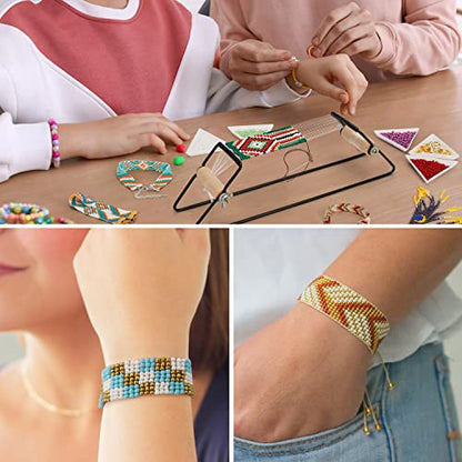 PP OPOUNT Value Bead Loom Kit, 11343 PCS Loom Beading Supplies with Lots of Seed Beads, Complete Jewelry Making Tools and Accessories, Beading Loom Kits for Adults Jewelry Making Bracelets Belts - size: 11343 PCS