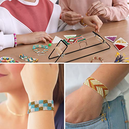 PP OPOUNT Value Bead Loom Kit, 11343 PCS Loom Beading Supplies with Lots of Seed Beads, Complete Jewelry Making Tools and Accessories, Beading Loom Kits for Adults Jewelry Making Bracelets Belts - size: 11343 PCS