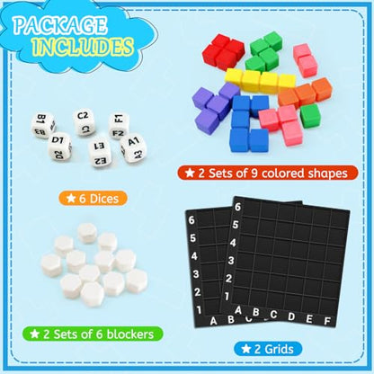 The Brain Square STEM Puzzle Game, 160000+ Solutions Match Blocks Dice Game - color: 2_player