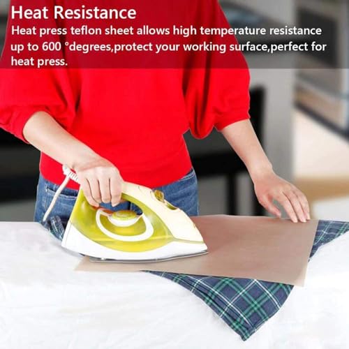3 Pack Teflon Sheets for Heat Press 16x12 and 3 Rolls Heat Transfer Tape 10mm Non Stick Transfer Sheet Heat Press Tape Set for Sublimation PTFE Teflon Sheet Heat Resistant - color: 16x12" Teflon sheet 3P & 10mm Heat tape