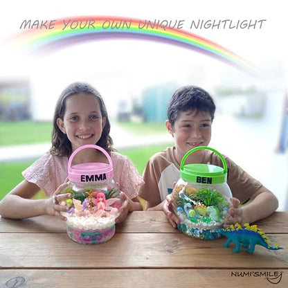 DIY Fairy & Unicorn Light-Up Terrarium Kit Arts and Crafts for Girls 3-12 - style: Fairy & Unicorn