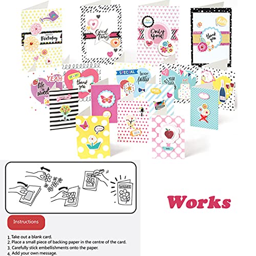 Huralona Greeting Card Making Supplies Envelope Kit Gift Anniversary Craft - color: Pink