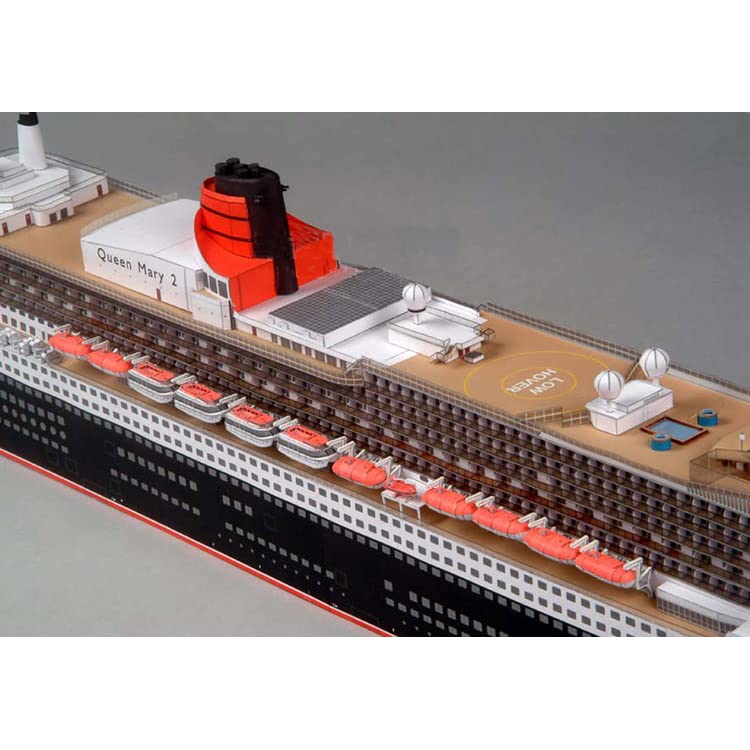 ZEZEFUFU DIY 1:400 Queen Mary II Cruise Liner Ship 3D Paper Boat Model Unassembled Kit
