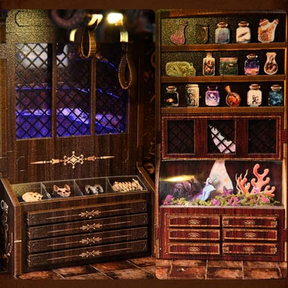 TOYQI Book Nook Kit, DIY Miniature Dollhouse Kit for Adults and Teens - color: Magical Creatures