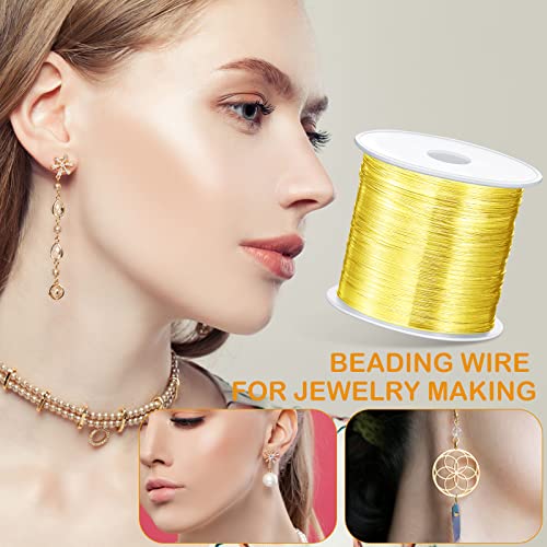 Funrous 5 Rolls Copper Wire 18 20 22 24 26 Gauge with Pliers,Gold - color: Gold