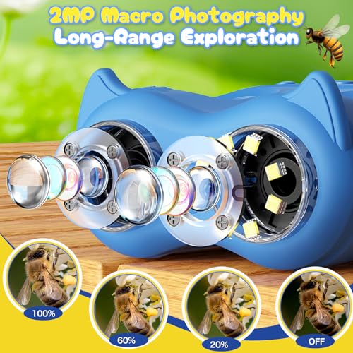 2 in 1 Microscope and Telescope, 4K 2.0" Screen, 1000X Microscope for Kids