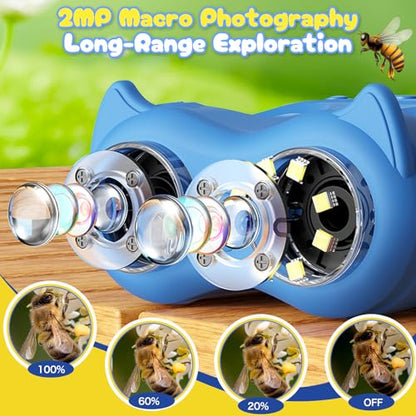 2 in 1 Microscope and Telescope, 4K 2.0" Screen, 1000X Microscope for Kids