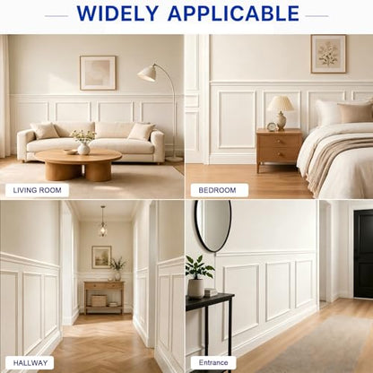 3 Set Peel and Stick Wall Molding Kit,Pre Cut Wainscoting Panels,24x32in - color: 24x32in