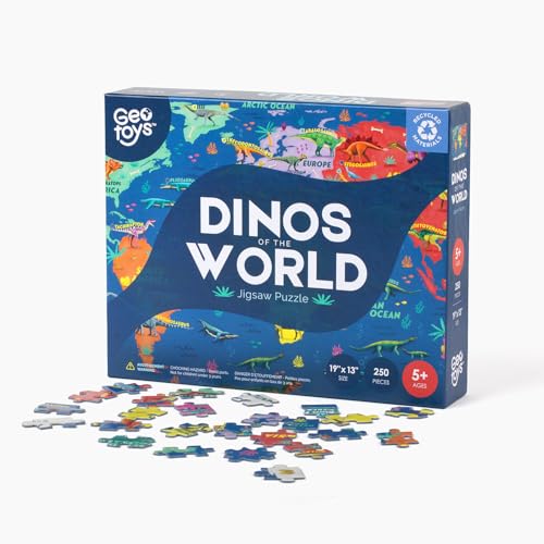 Dinos of the World 19"x13" Jigsaw Puzzles for Kids, 250 Piece Fun Puzzles