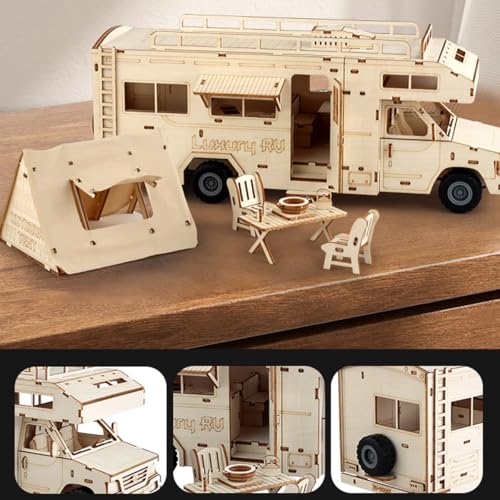 Adult 3D Wooden RV Puzzle Set - style: Motorhome
