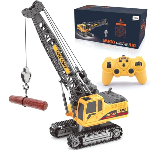 Jiakora Remote Control Crane Toy, 1:14 Scale RC Construction Vehicle with Metal Hook & 2 Batteries Included - Realistic Engineering Toy Truck, for Boys Girls 3 4 5 6 7 8 Years Old - style: Tower Crane