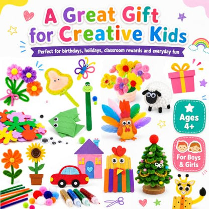 FUNZBO Arts and Crafts Supplies for Kids - Kindergarten School Craft Kit - size: Jar Set (Large)