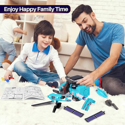 STEM Toys for Kids Ages 8-13, Christmas Birthday Gifts for 8 9 10 11 12 13 14 Year Old Teen Boys Girls, 6-in-1 Solar Robot Educational Science Building Experiment Kits - color: Light Blue