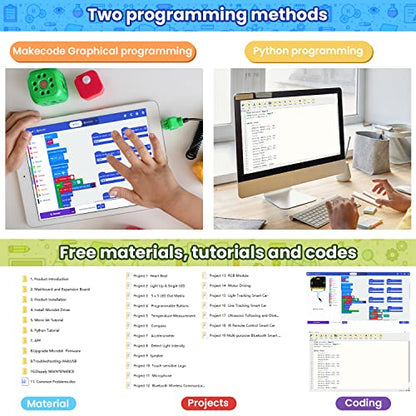 KEYESTUDIO Microbit Robot Car Starter Kit Compatible with BBC Micro:bit V2
