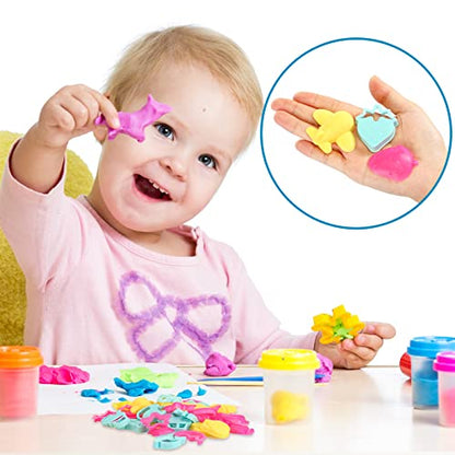 HyDren 40 Pcs Mini Dough Tools 1 Inch Cookie Cutters Sand Molds Colorful