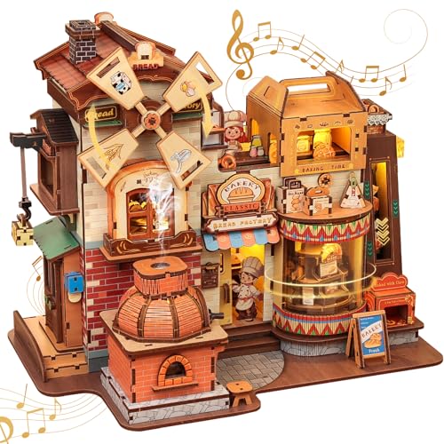 CUTEBEE Book Nook, 3D Wooden Puzzle for Adults,576 Pcs (Bread Factory) - color: Bread Factory